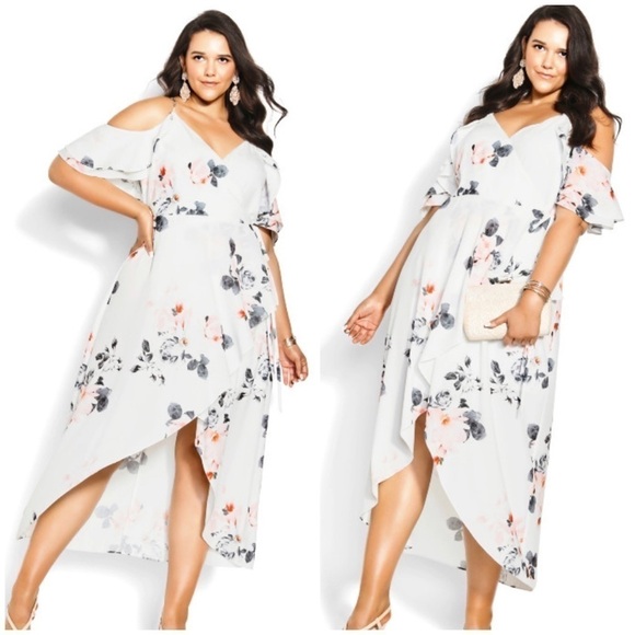 City Chic Lotus Lust Floral Maxi Dress in Ivory - Picture 2 of 15